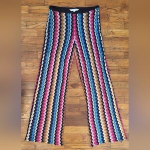 Trina Turk “Penelope” Multi-Color Crochet Wide Leg Pants